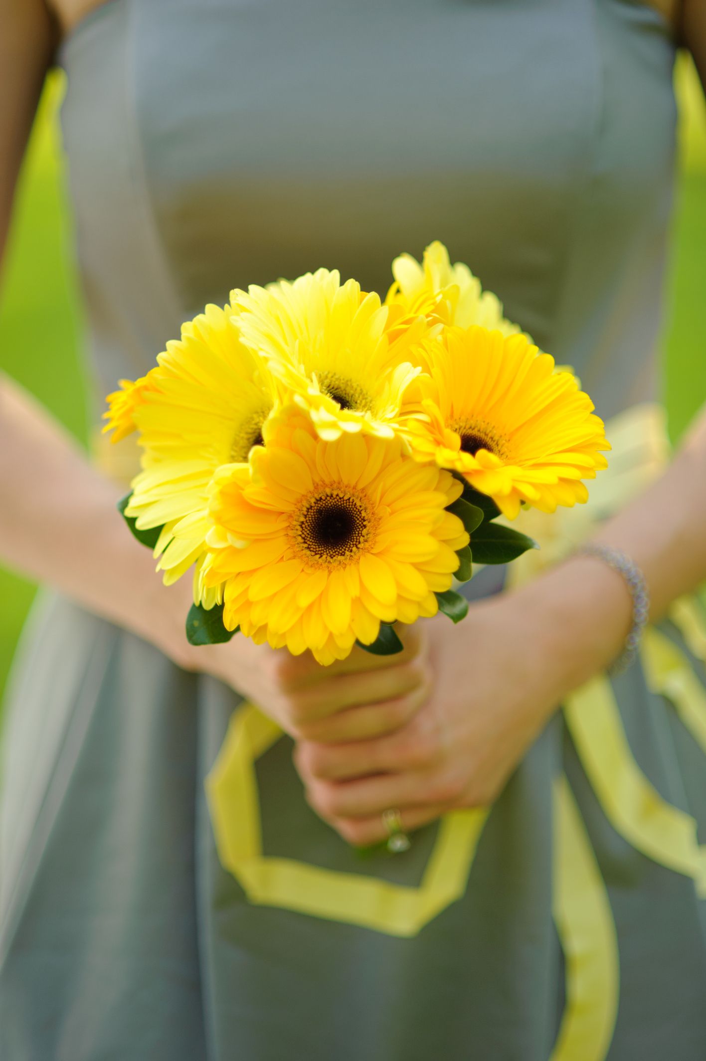 Yellow gerbera wedding flowers